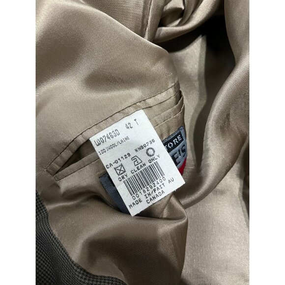 Chaps Ralph Lauren Mens Blazer Jacket Size 42L Gray Wool 2 Button Sport Coat VTG - Picture 6 of 7